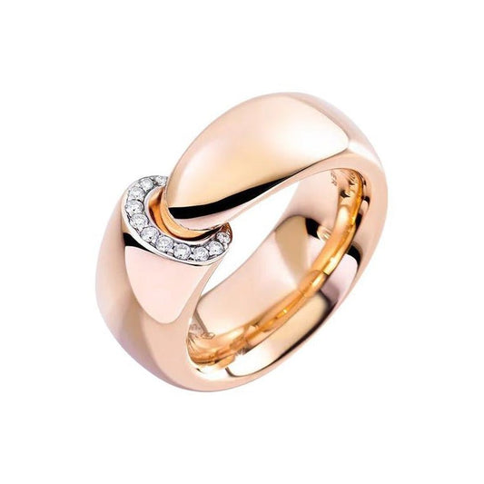 Vhernier - 18k Rose Gold Diamond Calla Band Ring