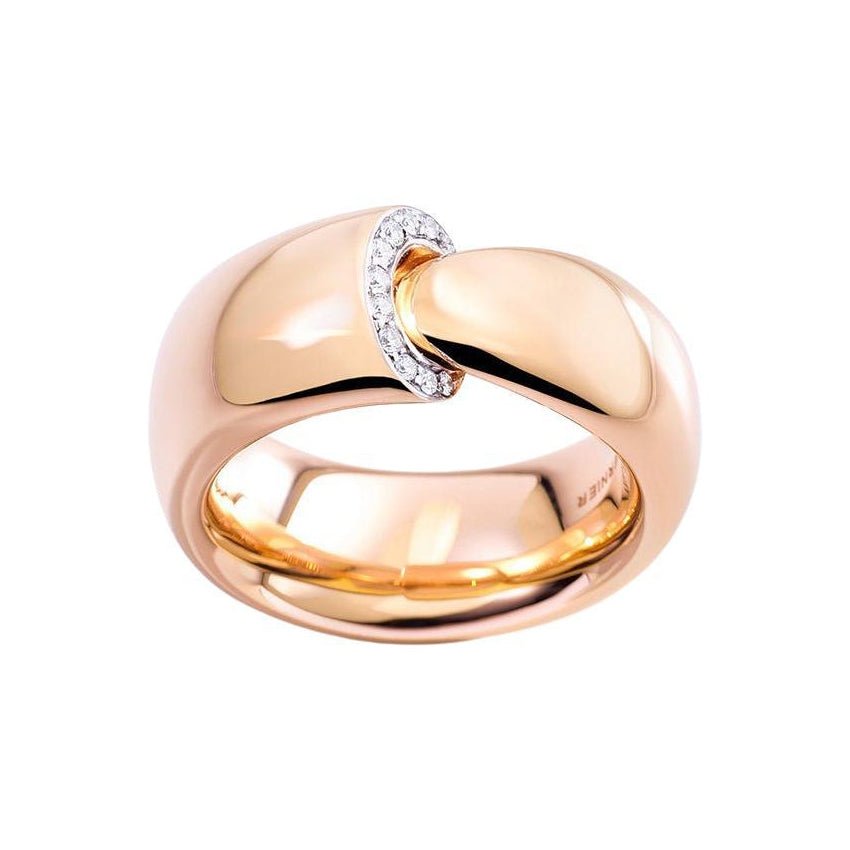 Vhernier - 18k Rose Gold Diamond Calla Band Ring
