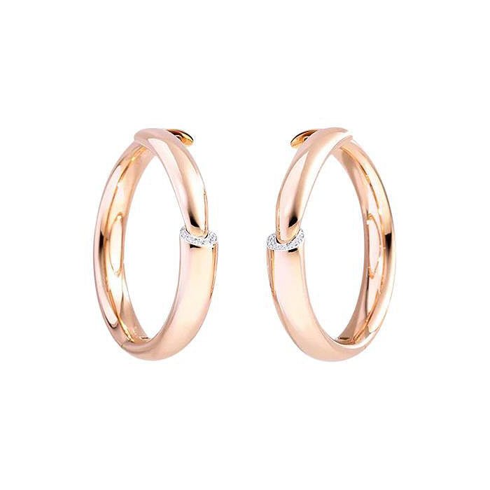 Vhernier - 18k Rose Gold Diamond Calla Hoop Earrings