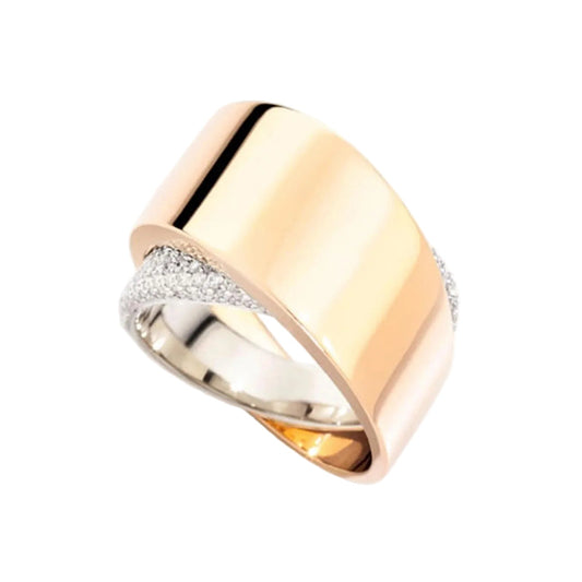 Vhernier - 18k Rose & White Gold Diamond Tourbillon Midi Ring