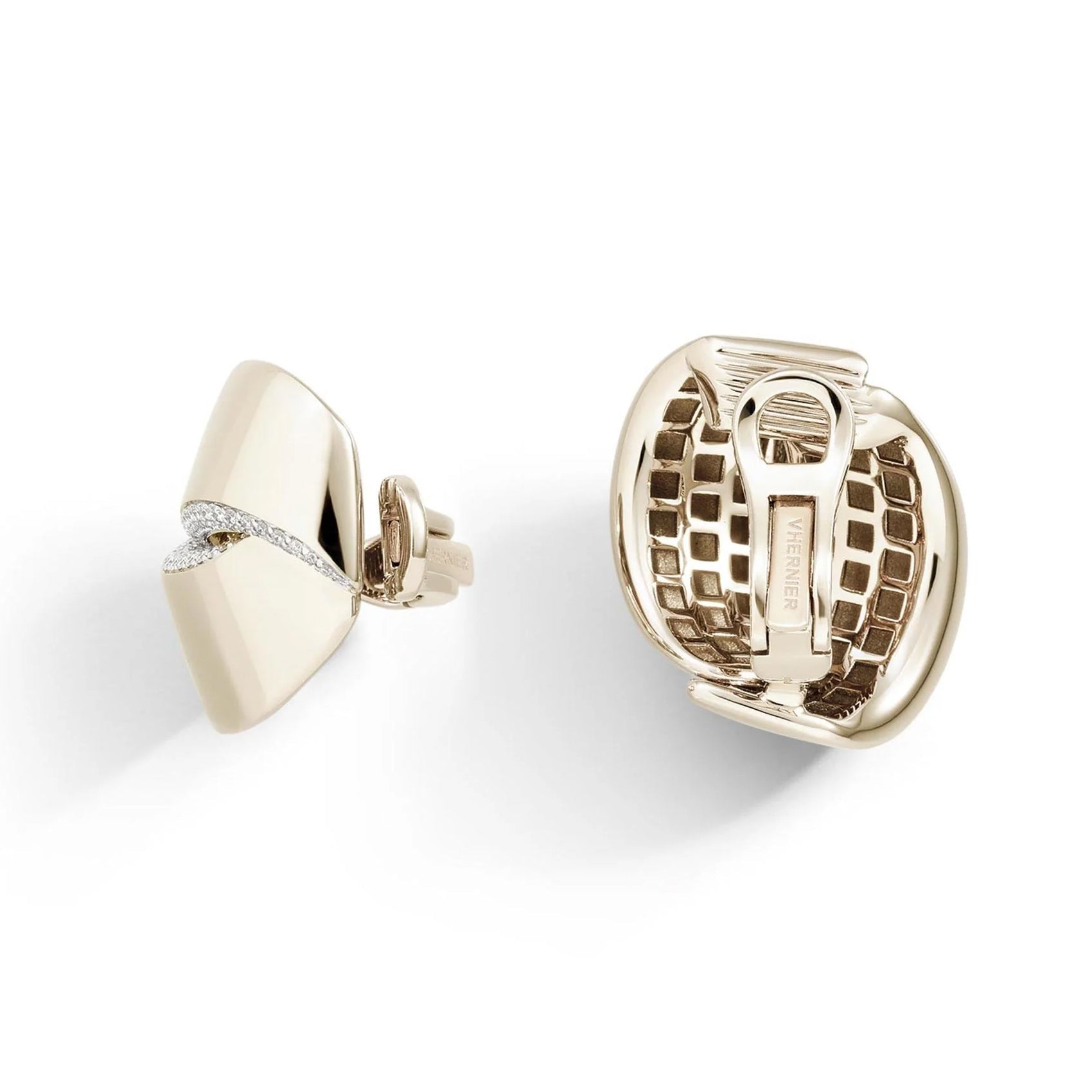 Vhernier - 18k White Gold Diamond Abbraccio Midi Earrings