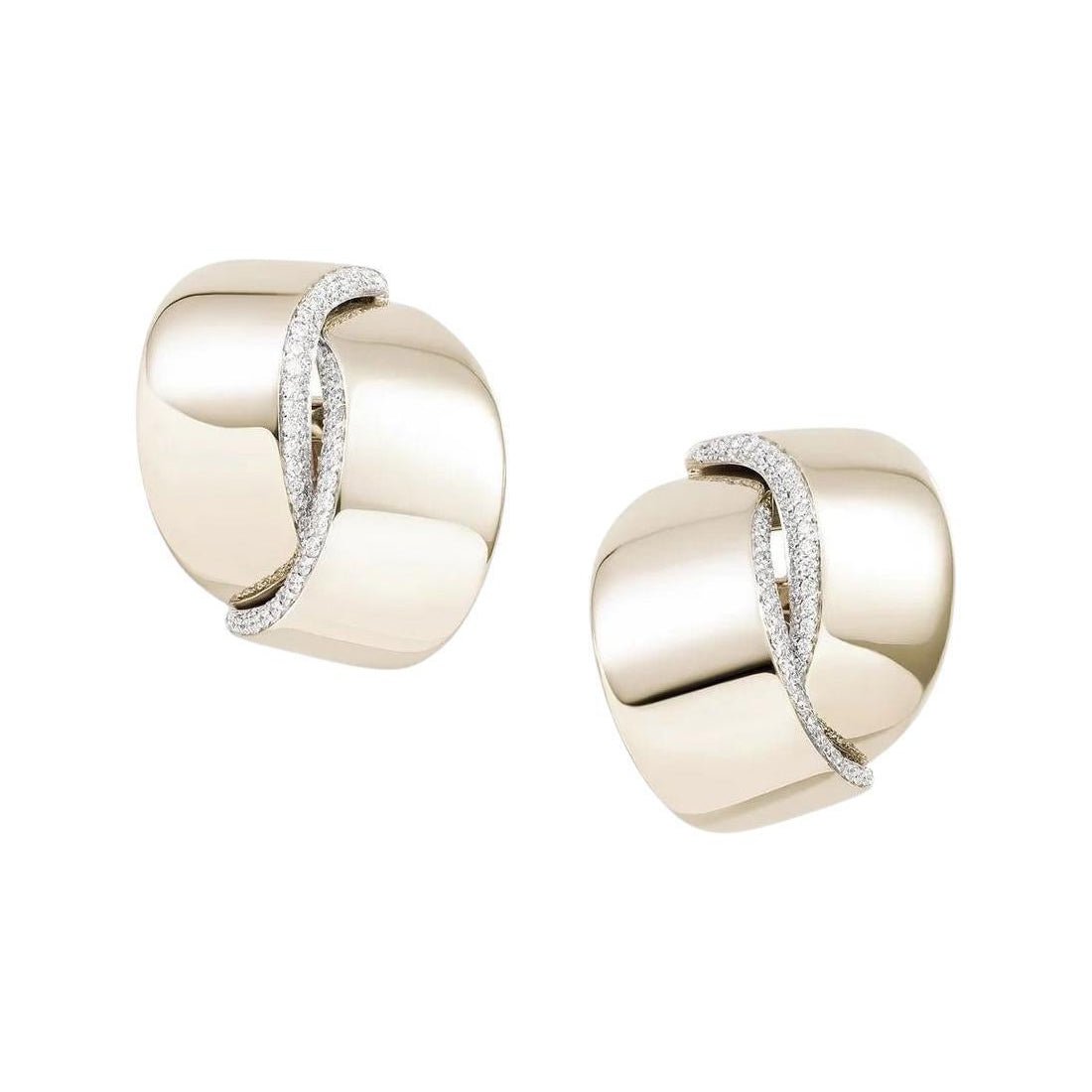 Vhernier - 18k White Gold Diamond Abbraccio Midi Earrings