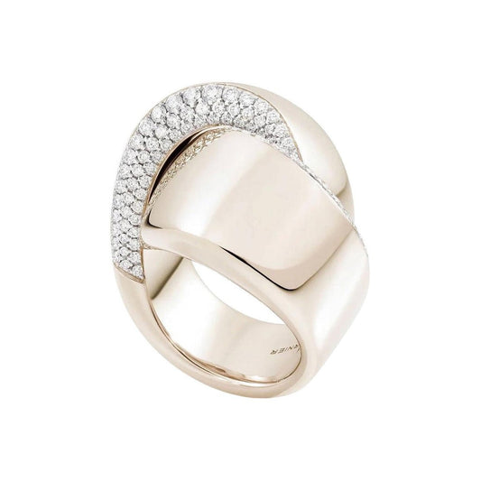 Vhernier - 18k White Gold Diamond Abbraccio Ring