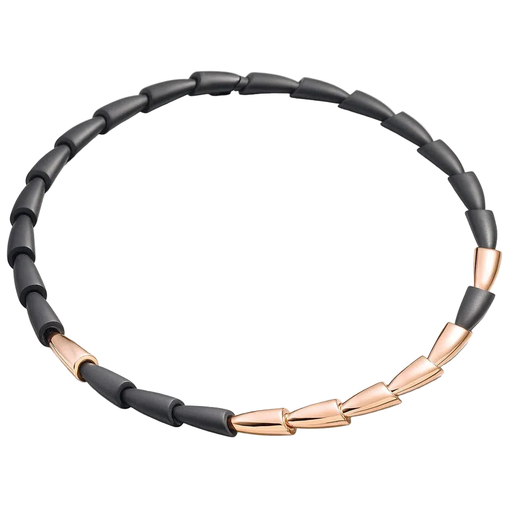 18k Rose Gold Black Titanium Calla Midi Necklace