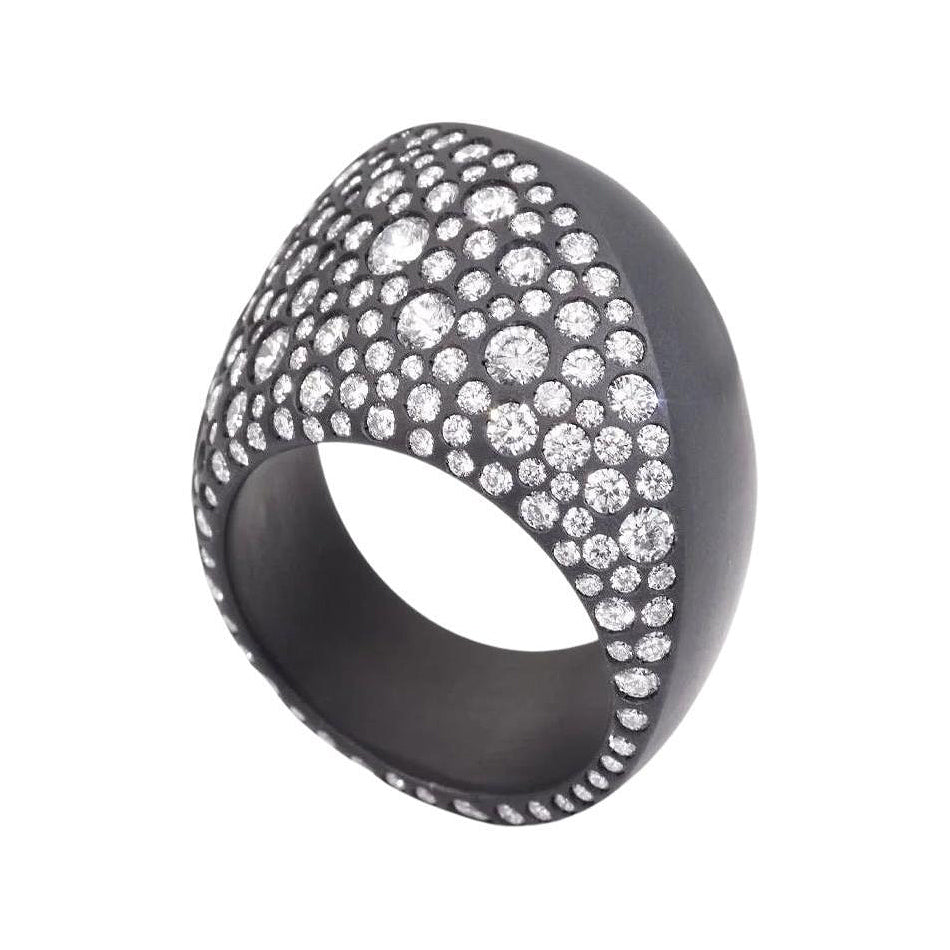 Vhernier - Estate Titanium Pavé Diamond Trottola Ring