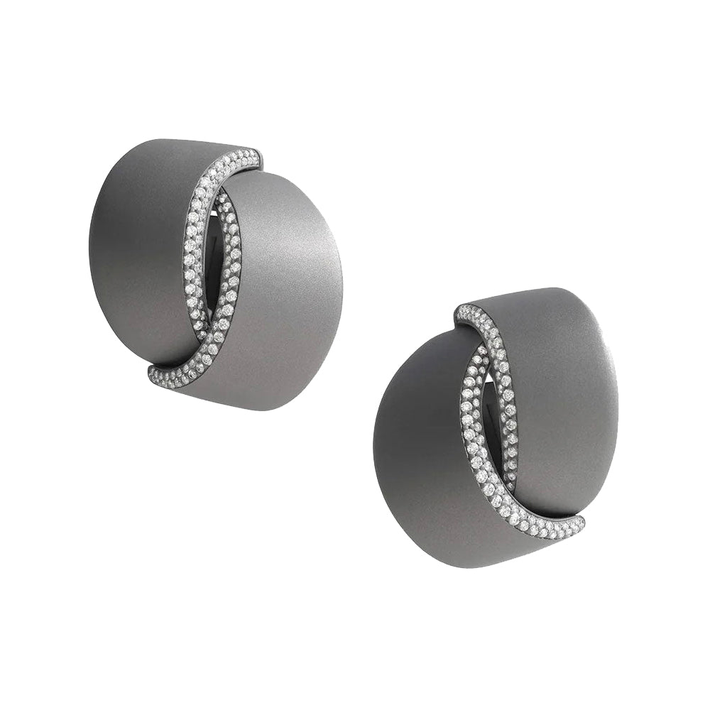 Vhernier - Titanium Diamond Abbraccio Earrings
