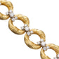 Vintage 18k Yellow Gold Diamond Circular Link Bracelet