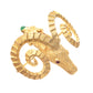Zolotas - 18k Yellow Gold Ram's Head Brooch