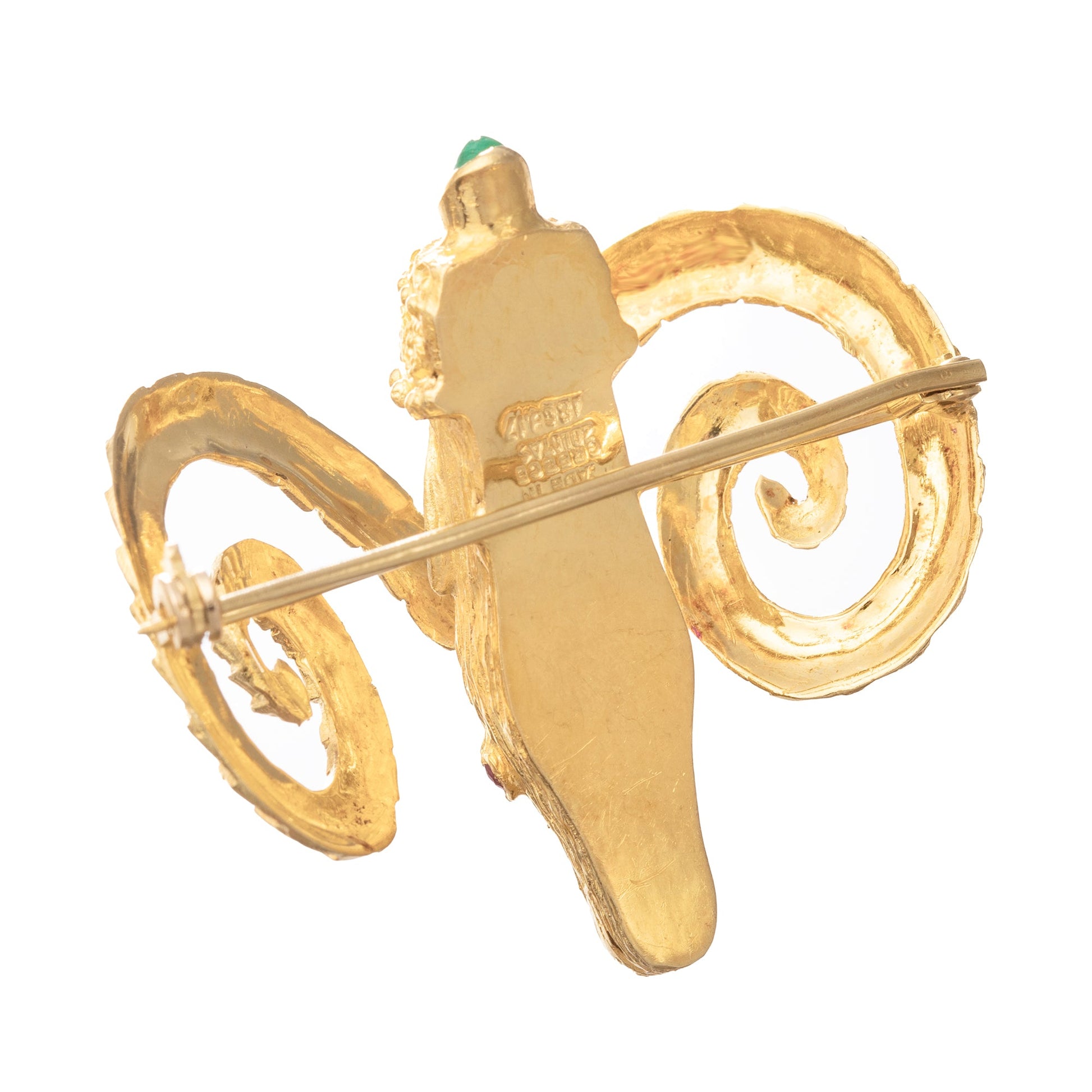 Zolotas - 18k Yellow Gold Ram's Head Brooch