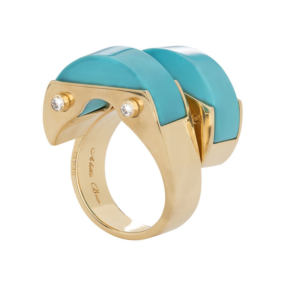 Aletto Brothers - 18k Yellow Gold Turquoise Sardinia Ring