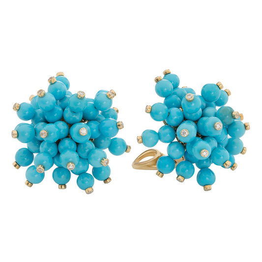 Aletto Brothers - Turquoise Diamond Bel Fiore Earrings