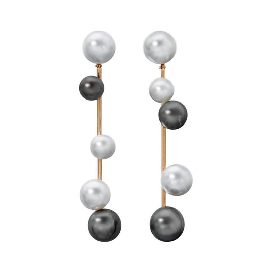 Assael - South Sea & Tahitian Pearl Modernist Long Earrings