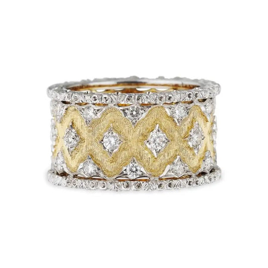 Buccellati - 18k Gold Diamond Eternelle Band Ring