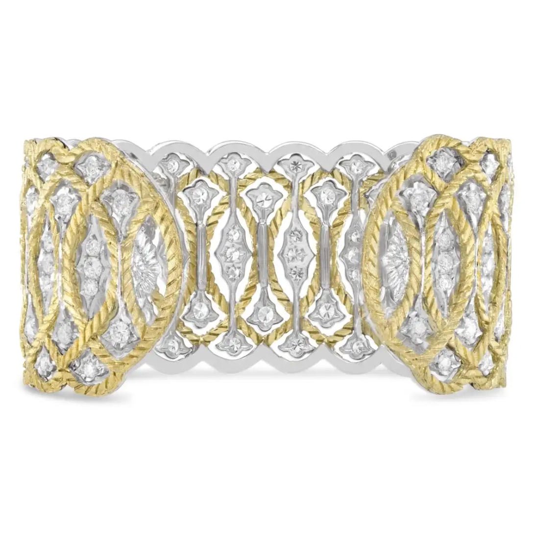 Buccellati - 18k Gold Diamond Étoilée Cuff Bracelet