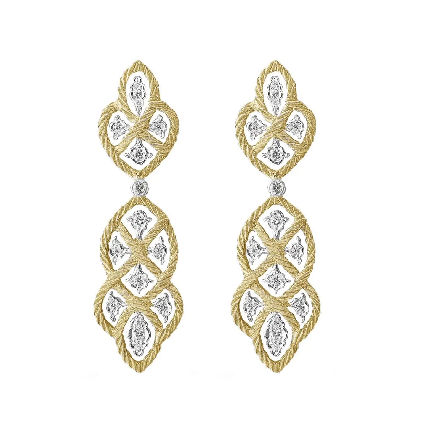 Buccellati - 18k Gold Diamond Étoilée Drop Earrings