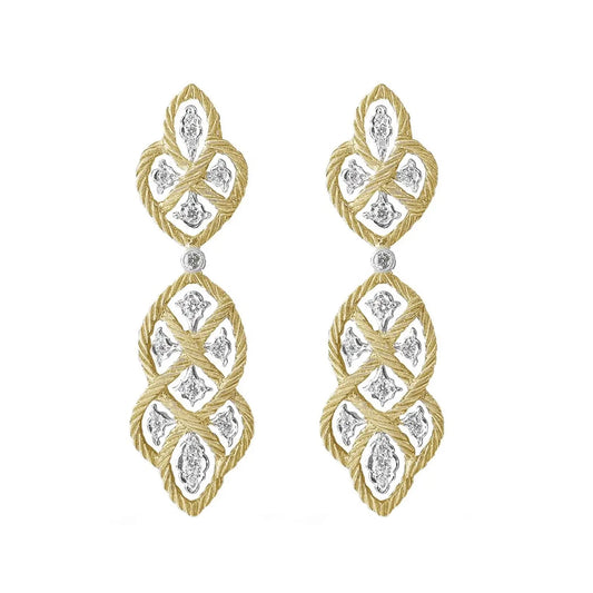 Buccellati - 18k Gold Diamond Étoilée Drop Earrings