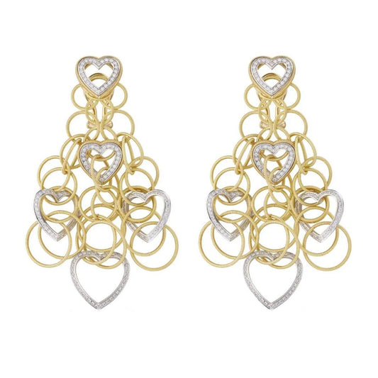 Buccellati - 18k Gold Diamond Hawaii Heart Earrings