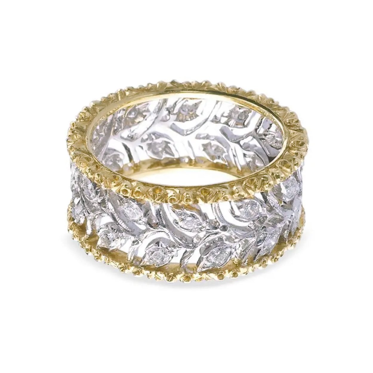 Buccellati - 18k Gold Diamond Ramage Band Ring