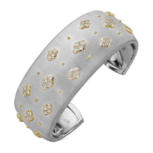 Buccellati - 18k White Gold Diamond Macri AB Wide Cuff
