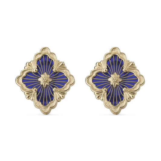 Buccellati - 18k Yellow Gold Blue Enamel Opera Tulle Earrings