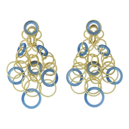 Buccellati - 18k Yellow Gold Chalcedony Medium Hawaii Earrings