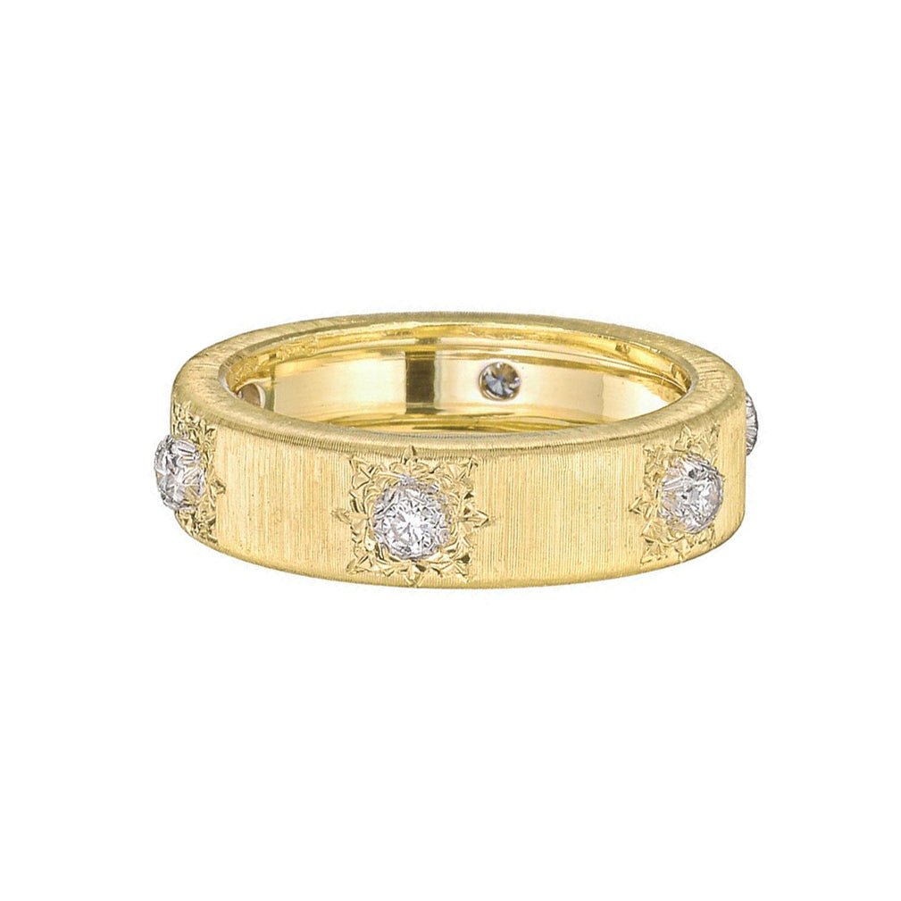 Buccellati - 18k Yellow Gold Diamond Macri Band Ring