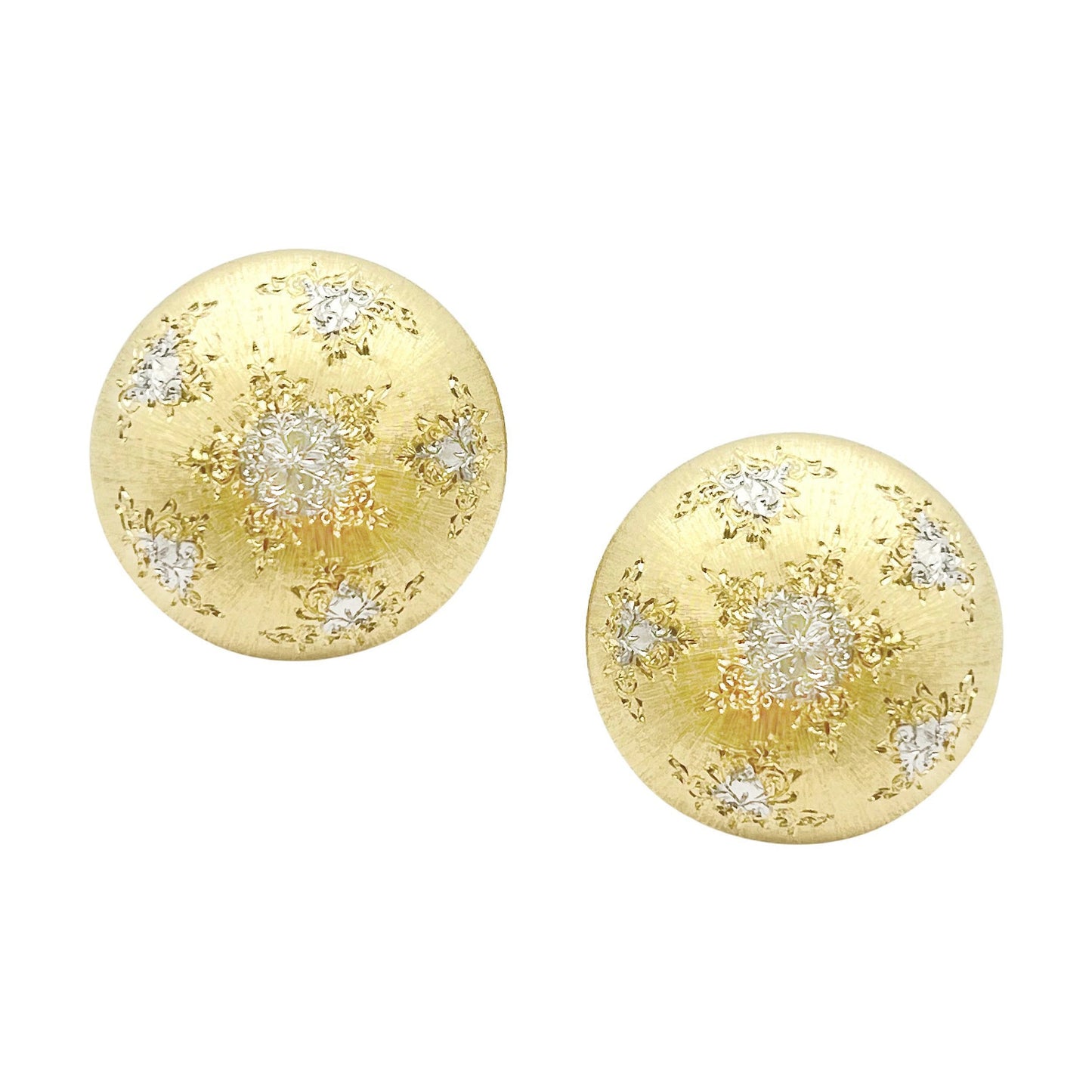 Buccellati - Estate 18k Yellow & White Gold Geminato Earrings