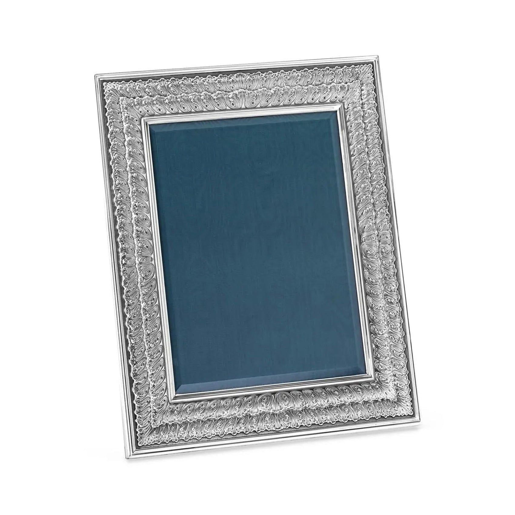 Buccellati - Medium Silver Double Linenfold Frame (4 x 6")