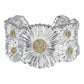 Buccellati Silver - Silver Diamond Daisy Flower Cuff Bracelet