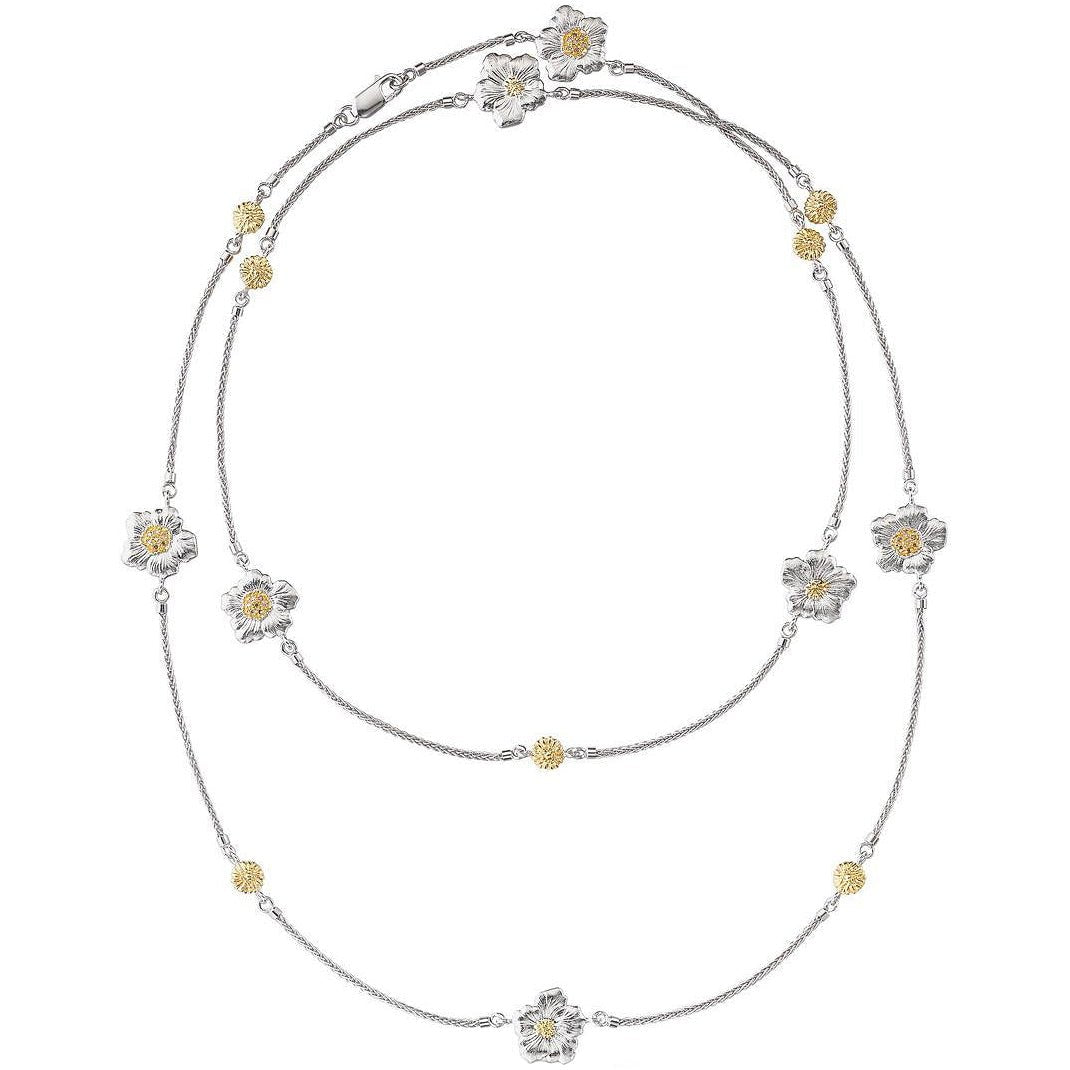 Buccellati Silver - Silver Diamond Gardenia Long Necklace