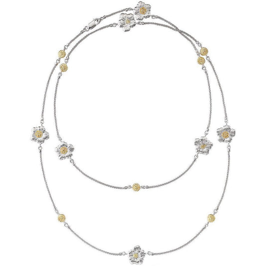 Buccellati Silver - Silver Diamond Gardenia Long Necklace