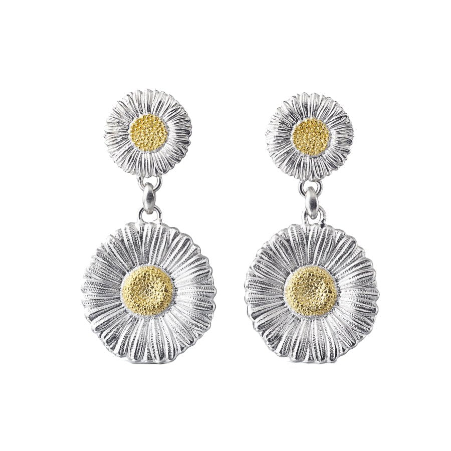 Buccellati Silver - Silver Vermeil Daisy Drop Earrings