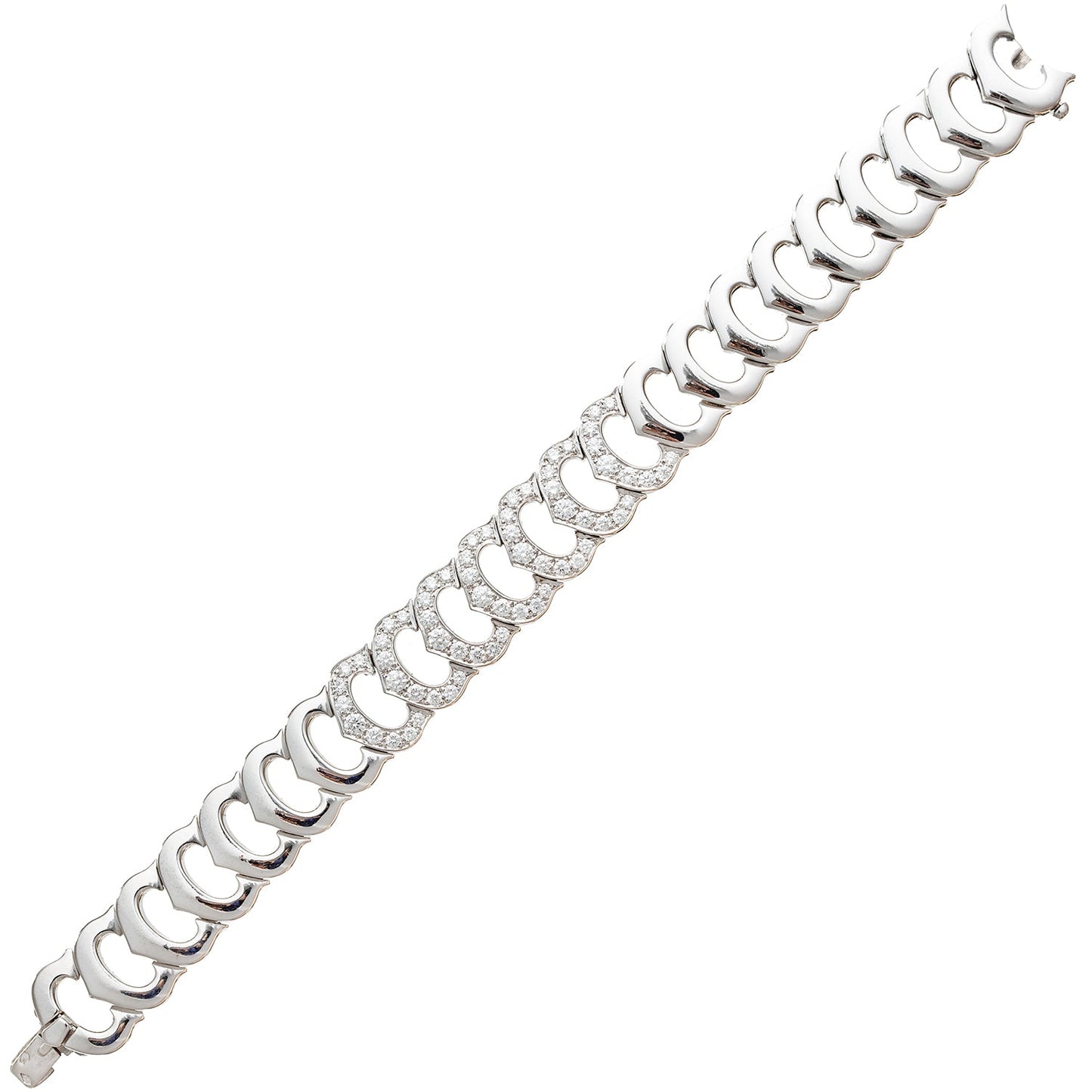 Cartier - 18k White Gold Diamond 'C' de Cartier Bracelet