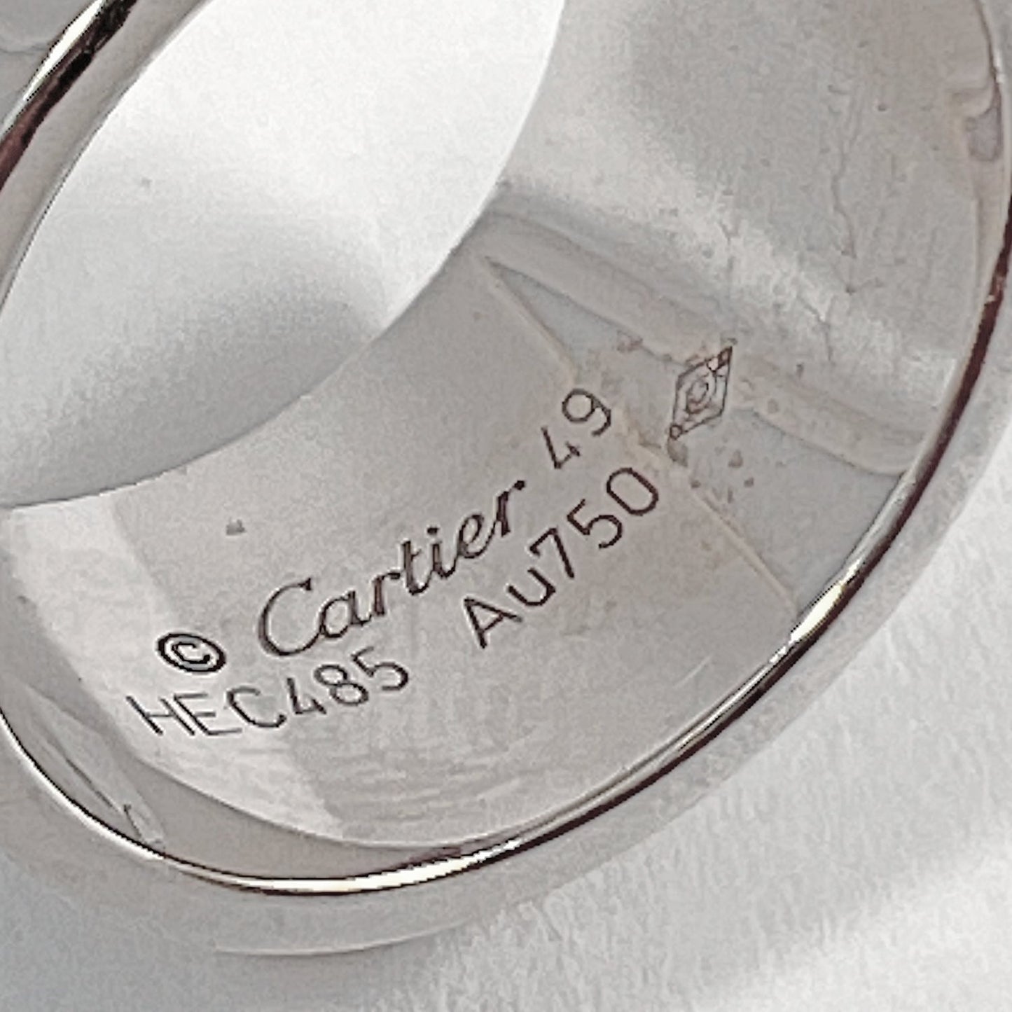 Cartier - 18k White Gold Wide LOVE Band Ring