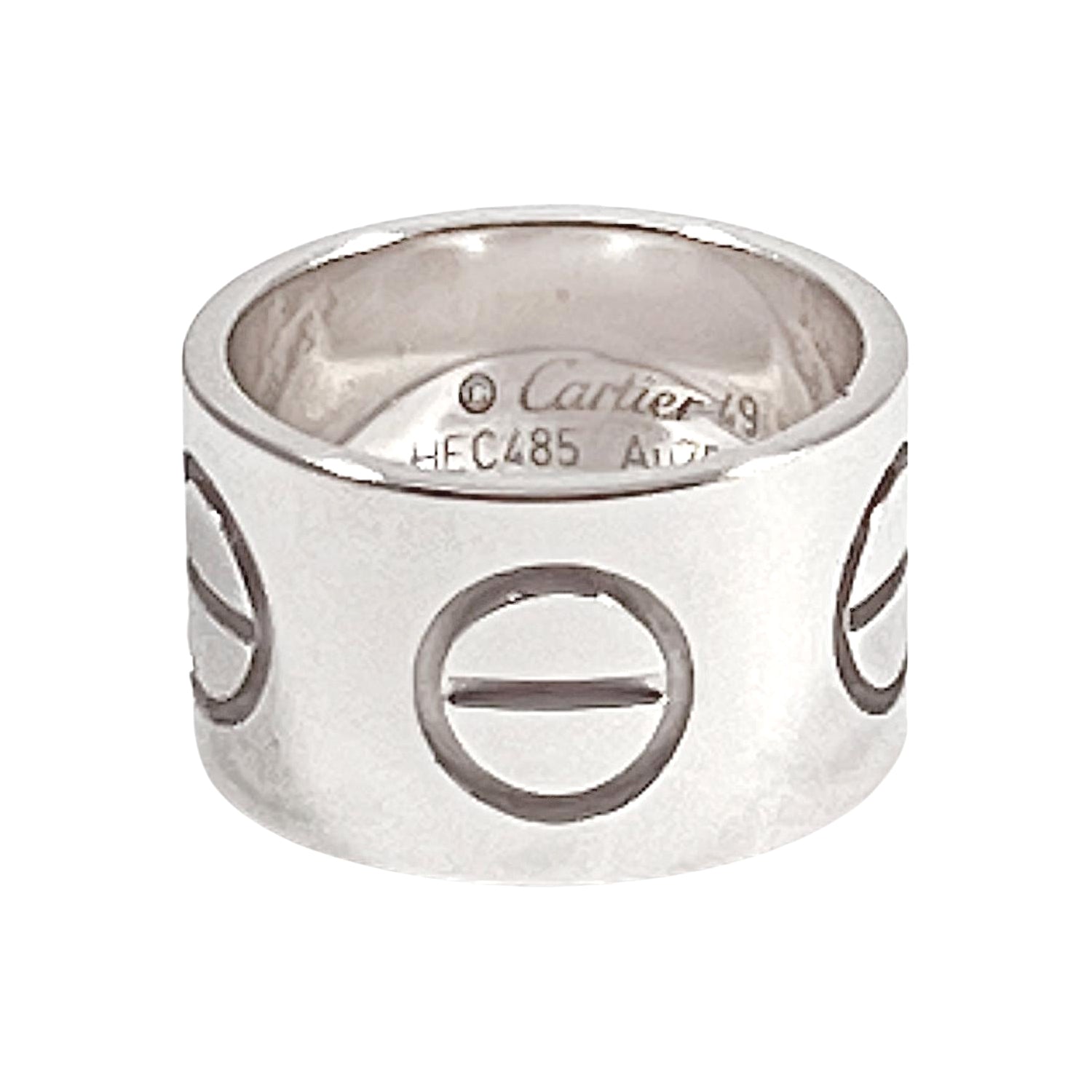 Cartier - 18k White Gold Wide LOVE Band Ring