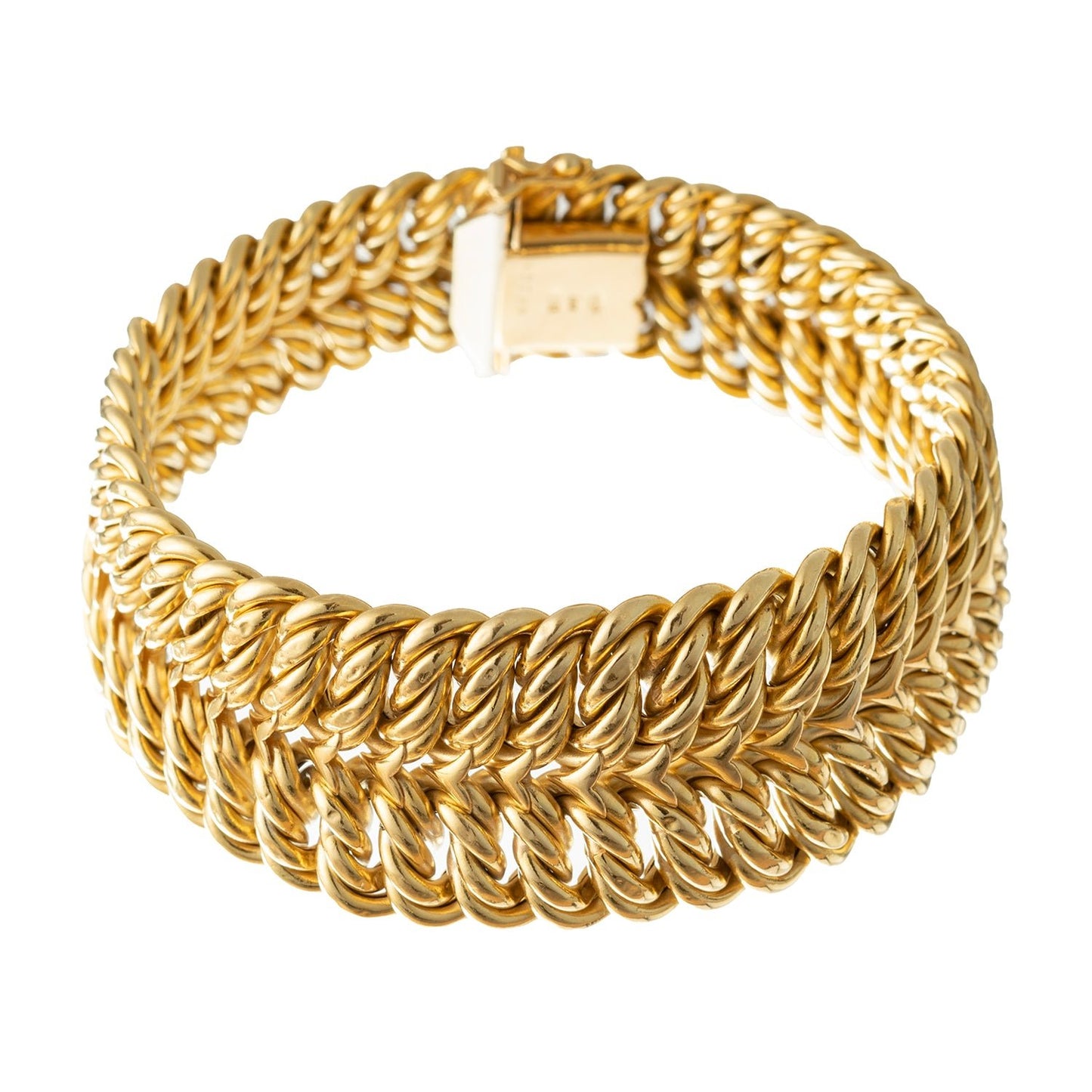 Cartier - 1970s 18k Yellow Gold Wide Braided Bracelet
