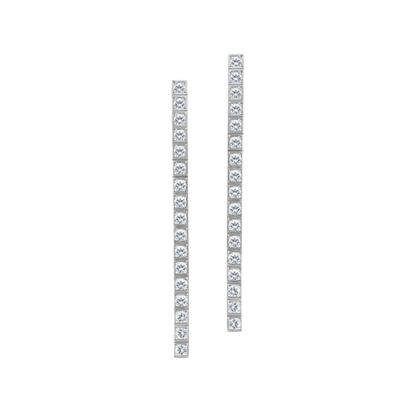 Cartier - Cartier 18k White Gold Diamond Lanieres Earrings