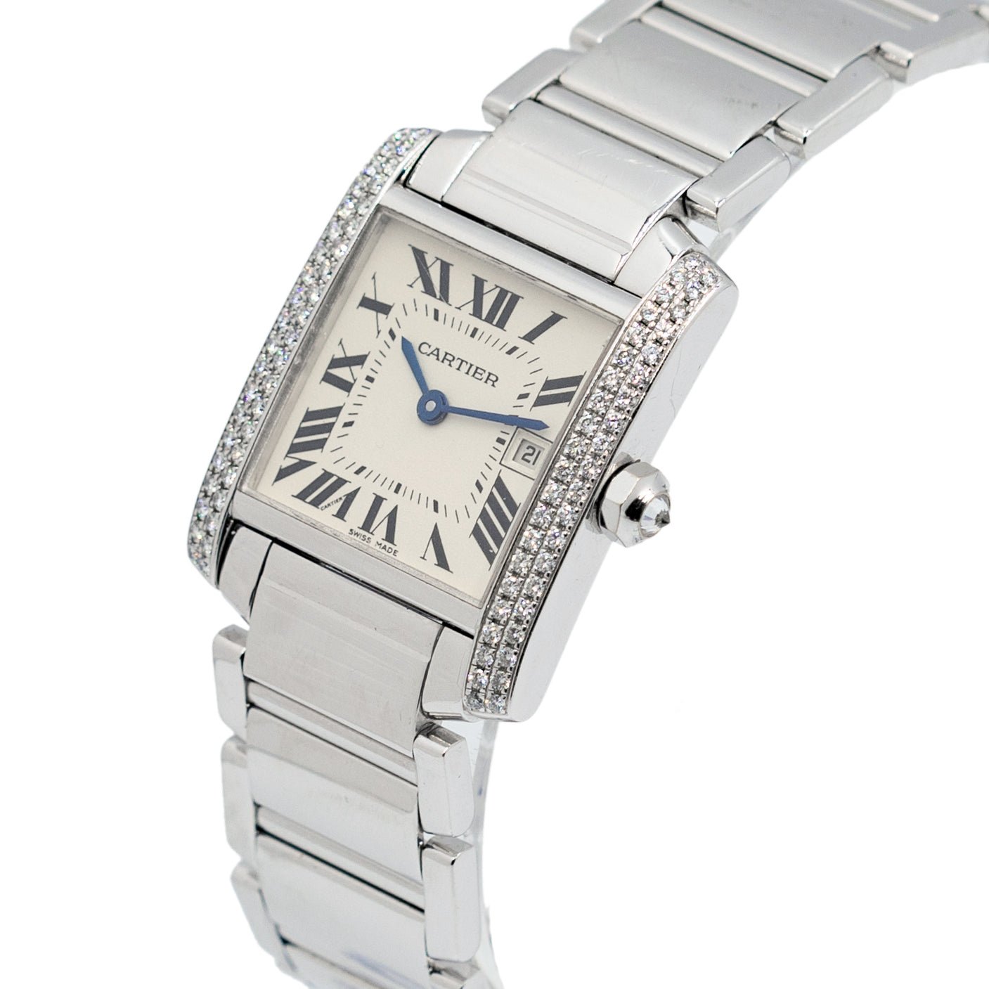 Cartier tank francaise white gold best sale