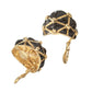 David Webb - 18k Yellow Gold Black Enamel Geodesic Dome Earrings