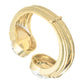 David Webb - 18k Yellow Gold Rock Crystal Pool Cuff Bracelet