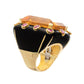 David Webb - Citrine Ruby Black Enamel Cocktail Ring