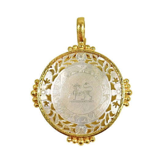 Elizabeth Locke - 19k Yellow Gold Chinese Gambling Counter Pendant
