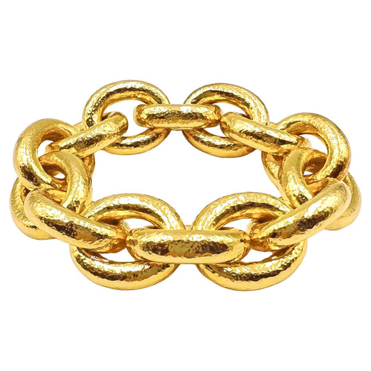 Elizabeth Locke - 19k Yellow Gold Heavy Oval Link Bracelet