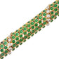 Estate Collection - 18k Gold Green Enamel Diamond Link Bracelet