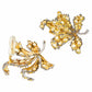 Estate Collection - 18k Gold Yellow Sapphire Diamond Leaf Earrings