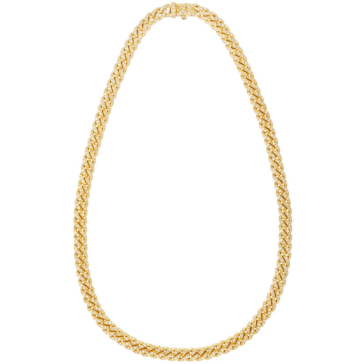 Estate Collection - 18k Yellow Gold Pavé Diamond Curb-Link Necklace