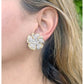 Estate Collection - 18k Yellow Gold Pavé Diamond Flower Earrings