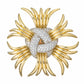 Estate Collection - 18k Yellow Gold Platinum Diamond Spray Brooch