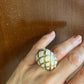 Estate Collection - 18k Yellow Gold White Enamel Dome Ring