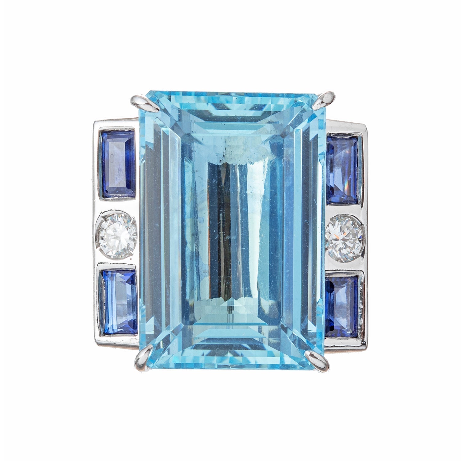 Estate Collection - Aquamarine Sapphire Diamond Cocktail Ring